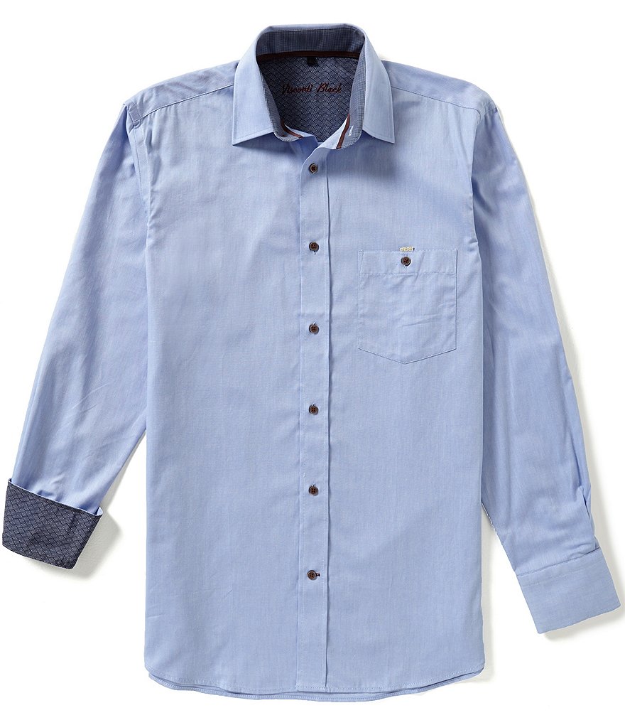 Visconti Long-Sleeve Solid Oxford Woven Shirt
