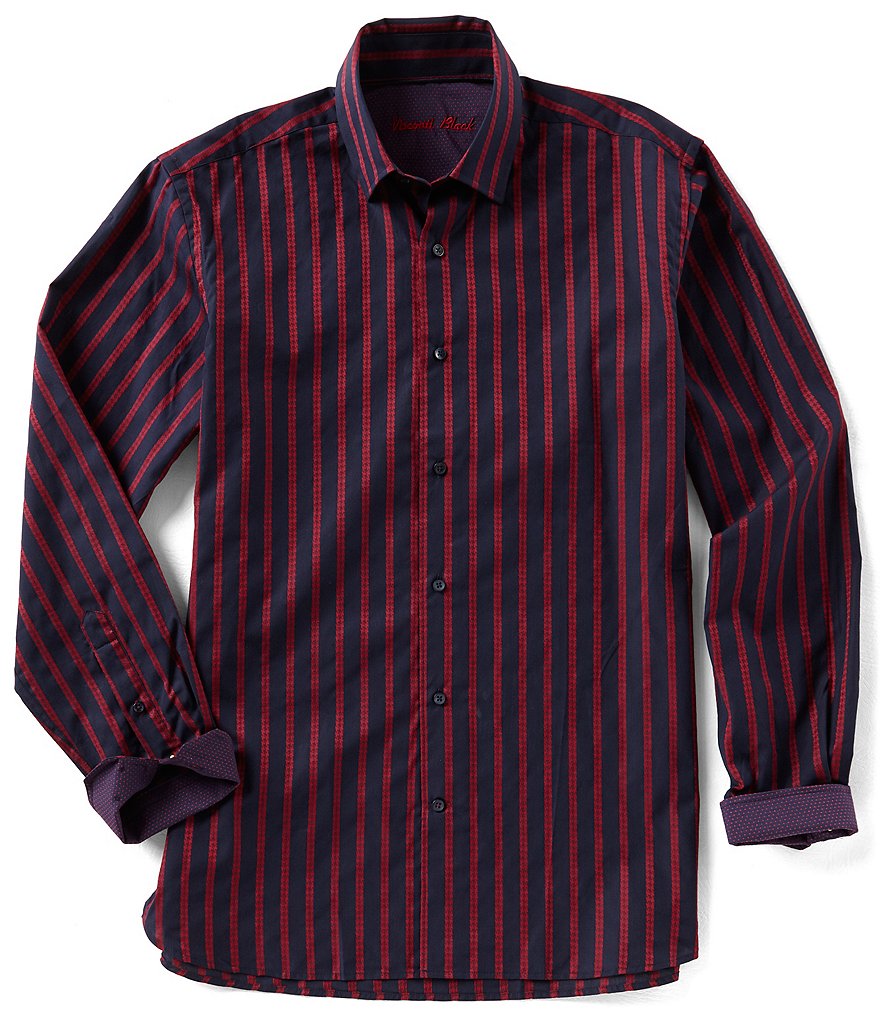 Visconti Stripe Jacquard Long-Sleeve Woven Shirt