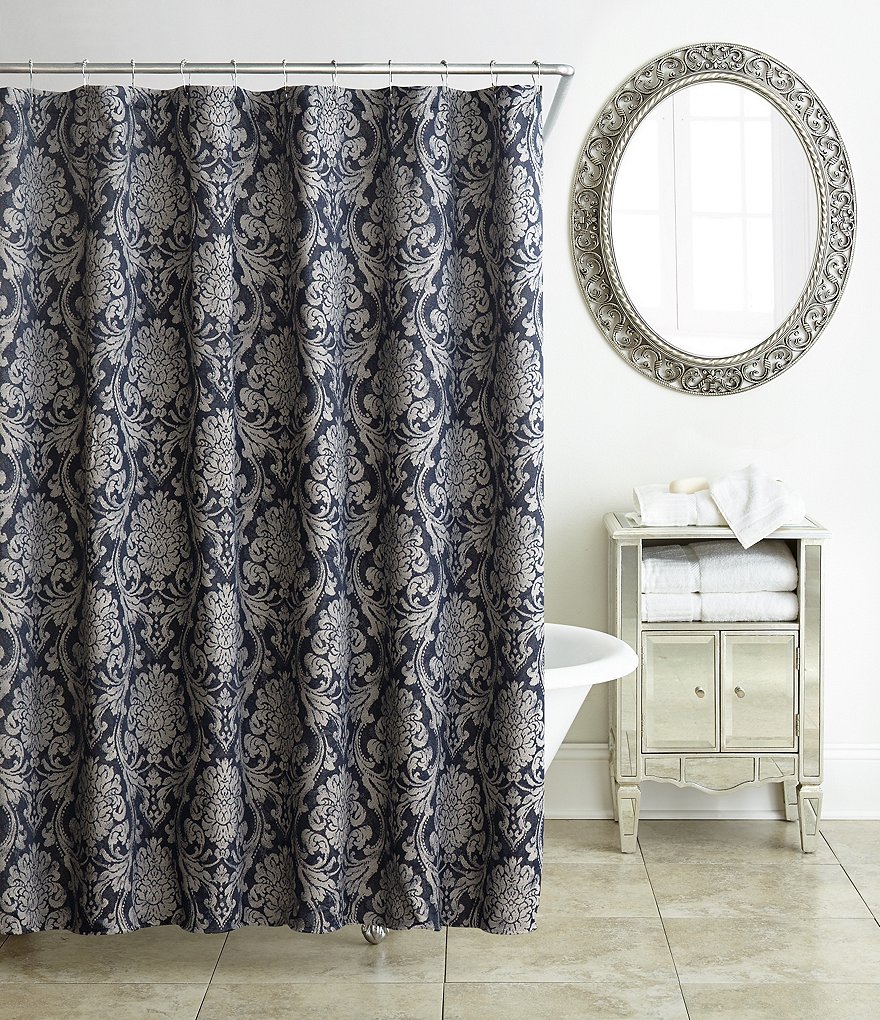 Waterford Sinclair Distressed Damask Shower Curtain