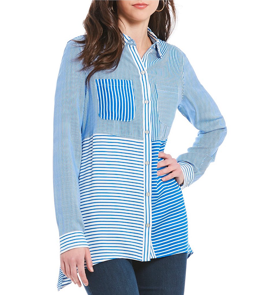 Westbound 2 Pocket Striped Tunic Top