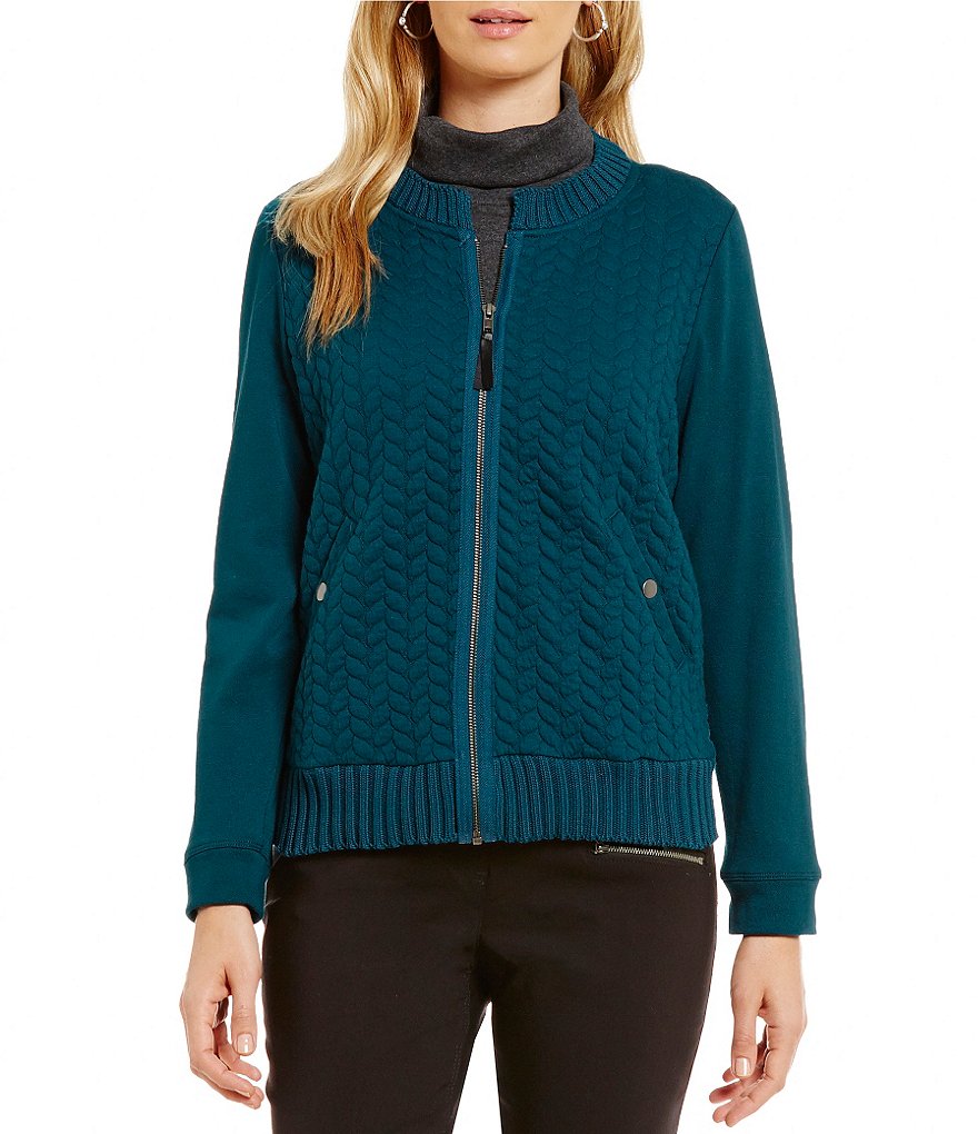 Westbound Knit Crew Neck Bomber Jacket