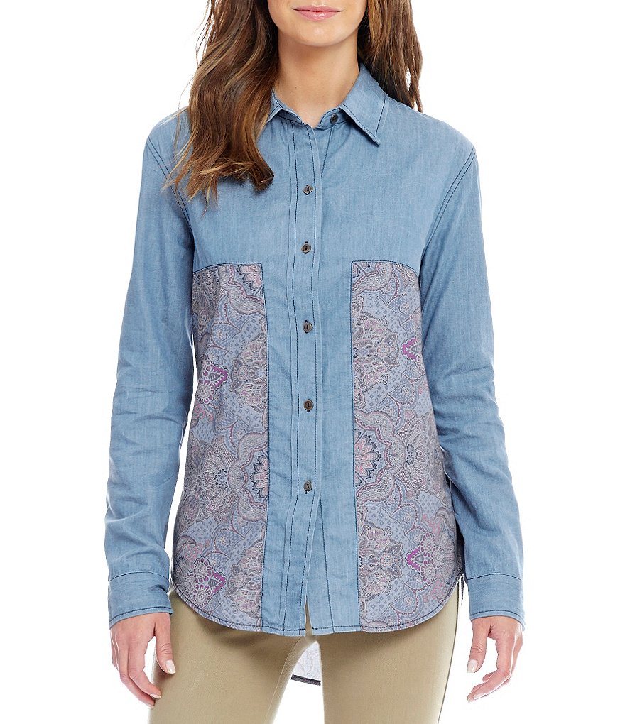Westbound Long Sleeve Pieced Shirt