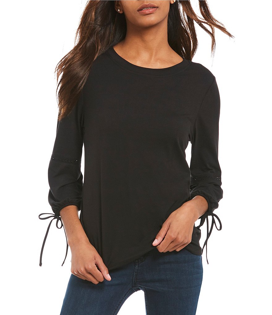 Westbound Petites 3/4 Lantern Sleeve Top