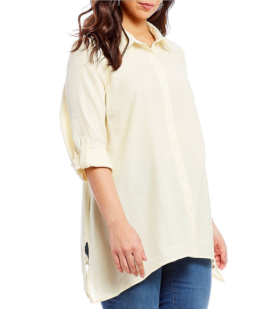 Westbound Plus Button Front Tunic Top