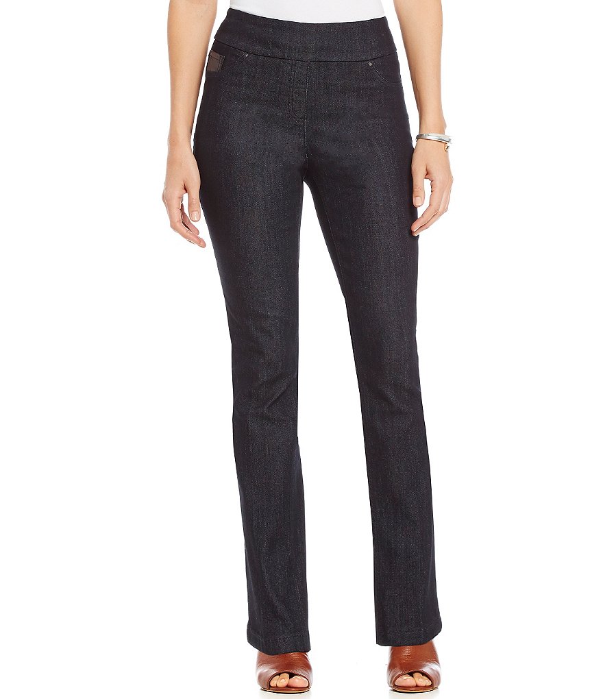 Westbound the PARK AVE fit Slim Leg Faux-Leather Detail Pant