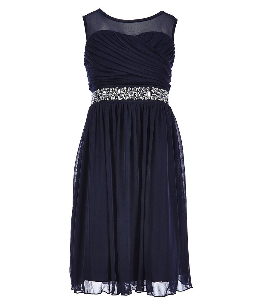 Xtraordinary Big Girls 7-16 Beaded Chiffon A-line Dress