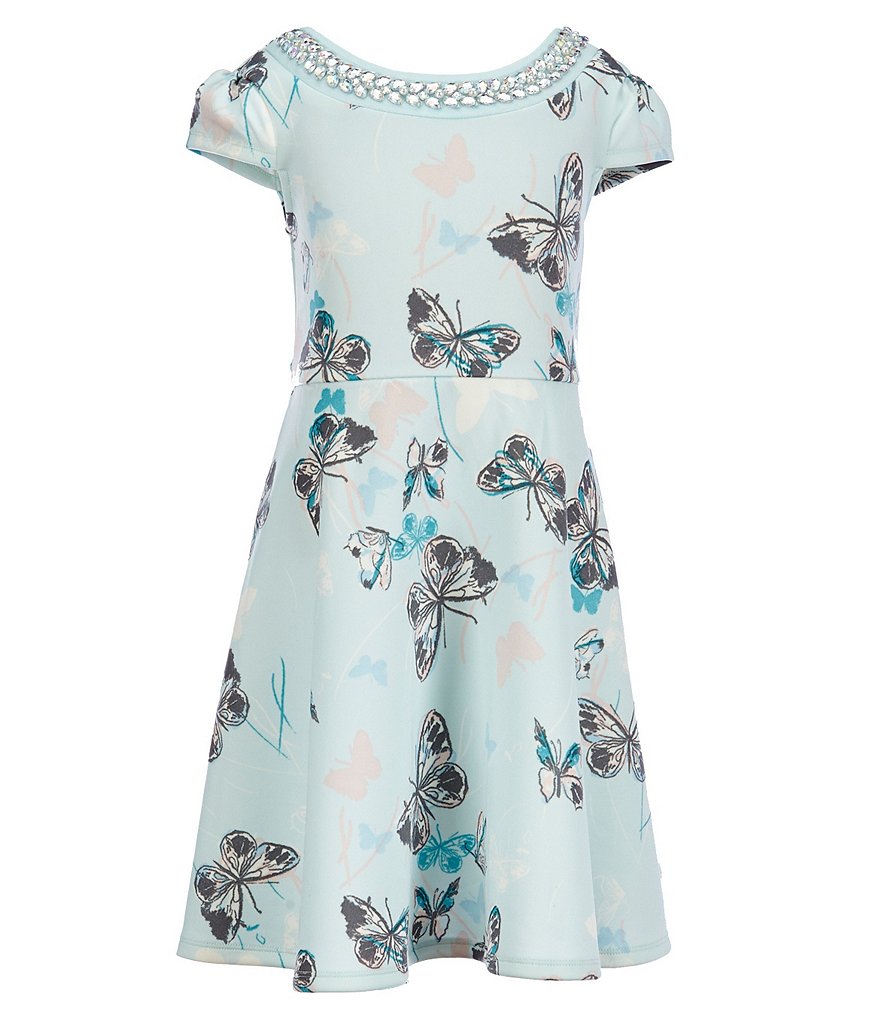 Xtraordinary Big Girls 7-16 Butterfly-Print Dress