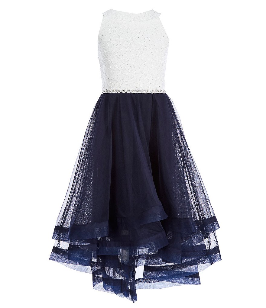 Xtraordinary Big Girls 7-16 Embellished-Waist Horsehair-Hem Dress