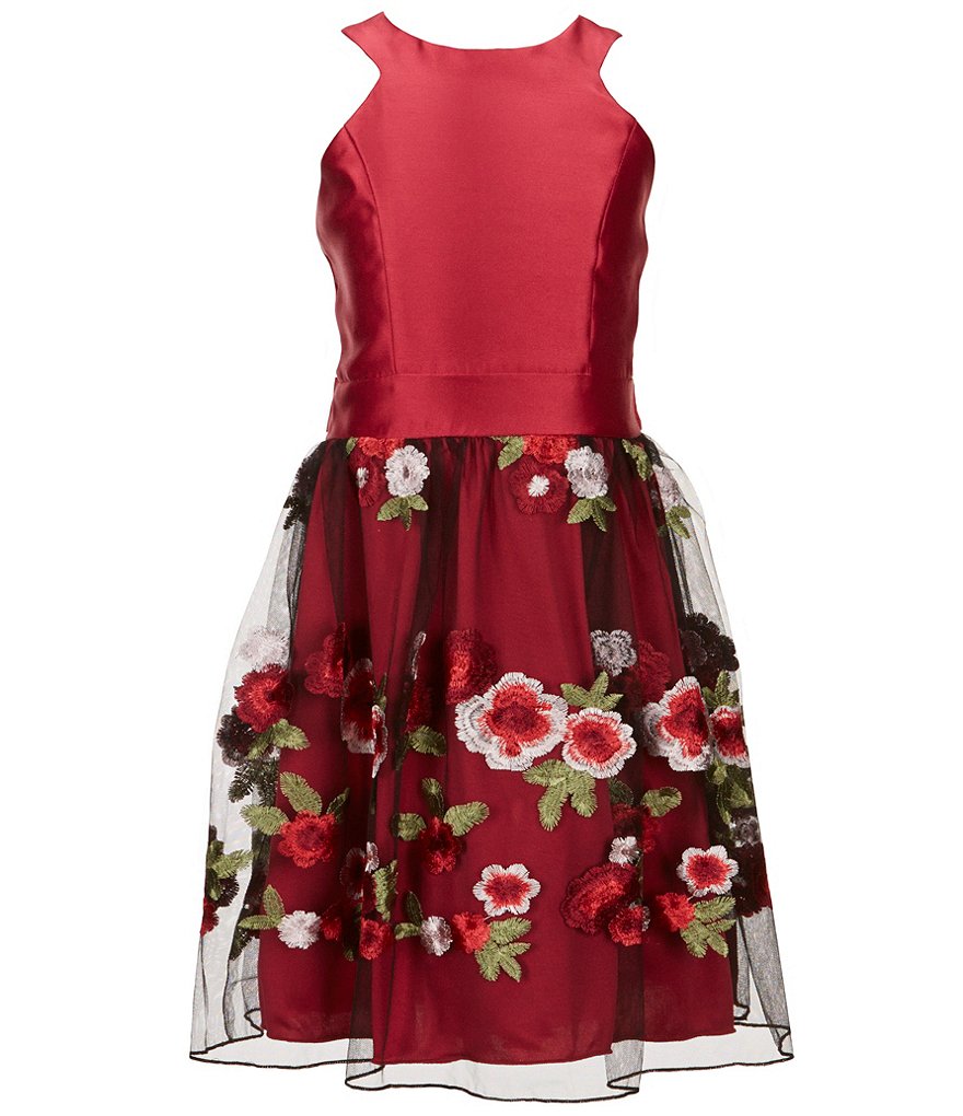 Xtraordinary Big Girls 7-16 Embroidered Mesh Dress