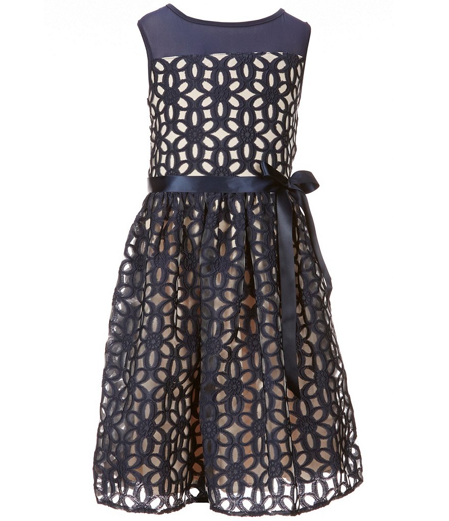 Xtraordinary Big Girls 7-16 Organza Ribbon-Belt Dress