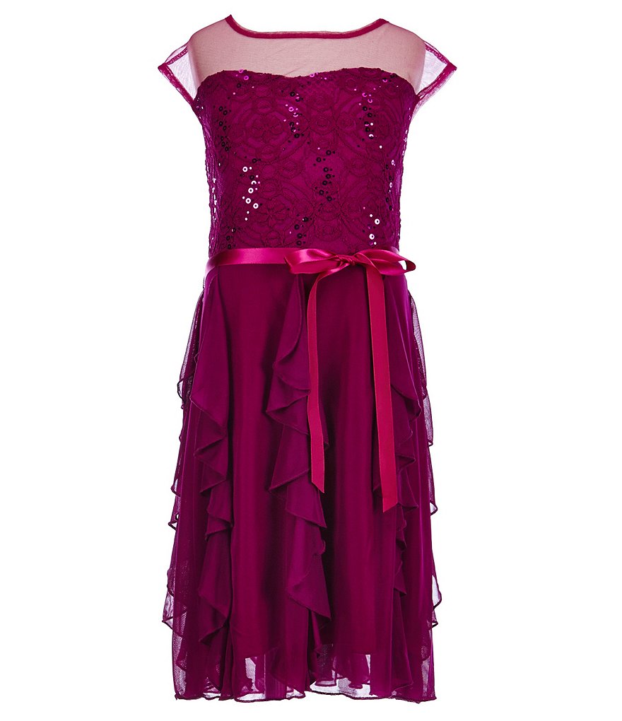 Xtraordinary Big Girls 7-16 Sequin Cascade Dress