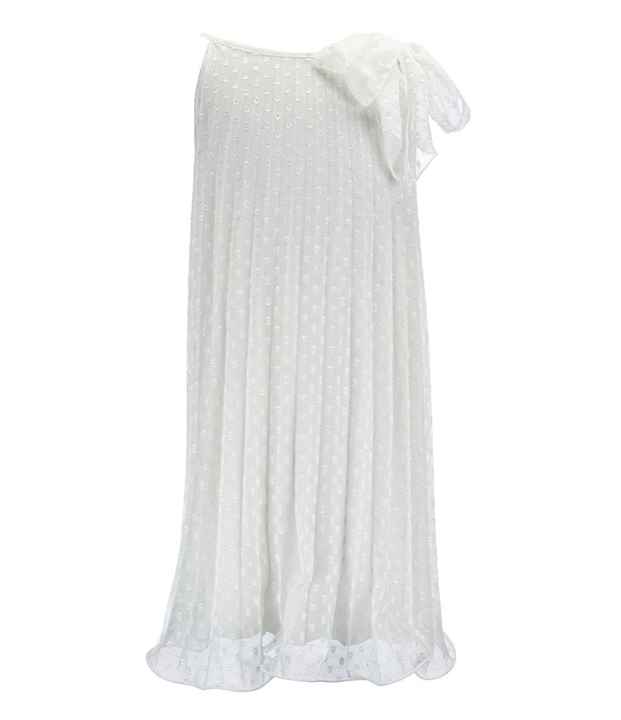 Zunie Big Girls 7-16 Angelina Clipdot Pleated Trapeze Dress