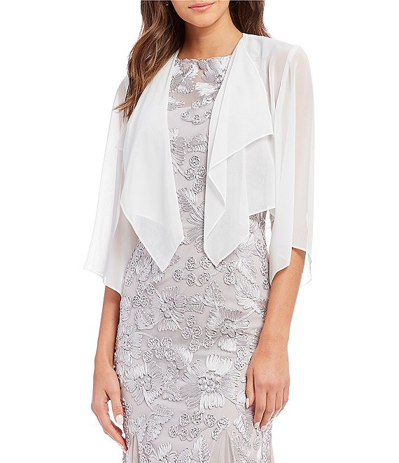 Alex Evenings Chiffon Split-Sleeve Bolero Jacket