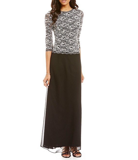 Alex Evenings Sequined Lace Gown