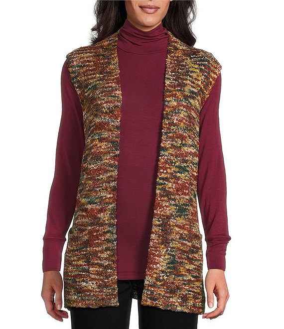 Allison Daley Petite Pine Grove Sleevless Open Front Sweater Vest, Pine Grove - Image 1