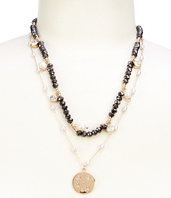 Anna & Ava Beaded and Charm Short Multi-Strand Necklace Set