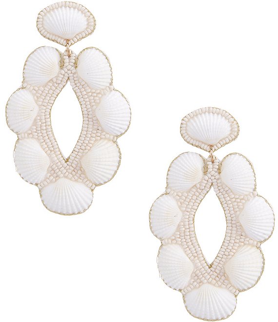Anna & Ava Beaded Shell Resort Statement Drop Earrings