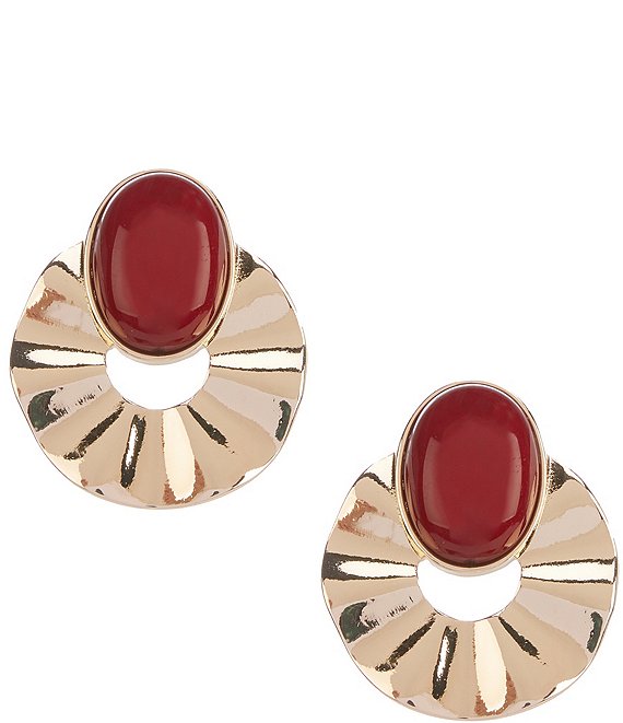 Anna & Ava Organic Circle Stone Drop Earrings