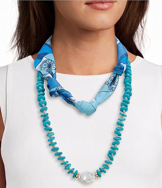 Anna & Ava Scarf Beaded Resort Layered Necklace