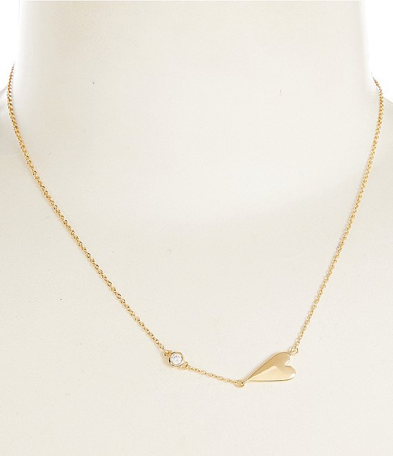 Anna & Ava Waterproof Delicate Heart Chain Necklace with Cubic Zirconia Stone