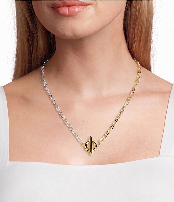 Anna & Ava Waterproof Two Tone Toggle Chain Necklace