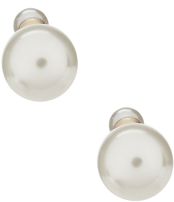 Anne Klein Faux-Pearl Reversible Front/Back Earrings