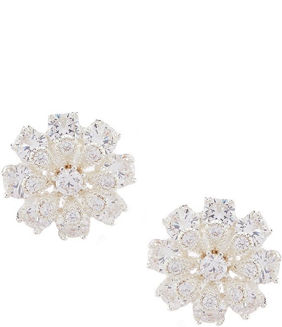 Anne Klein Flower Button Clip Earrings