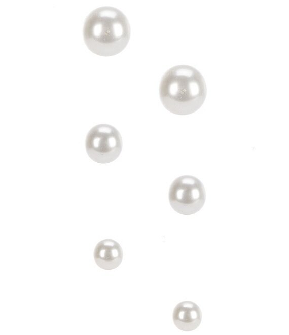 Anne Klein Trio Pearl Stud Earrings