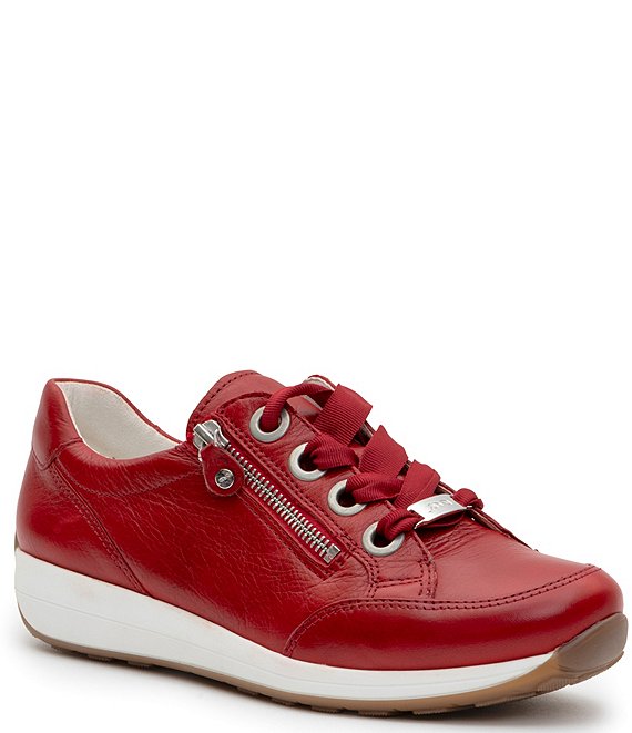 ara Ollie Leather Side Zip Sneakers
