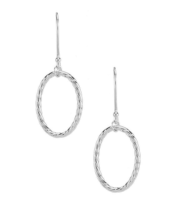 Argento Vivo Oval Rope Drop Earrings