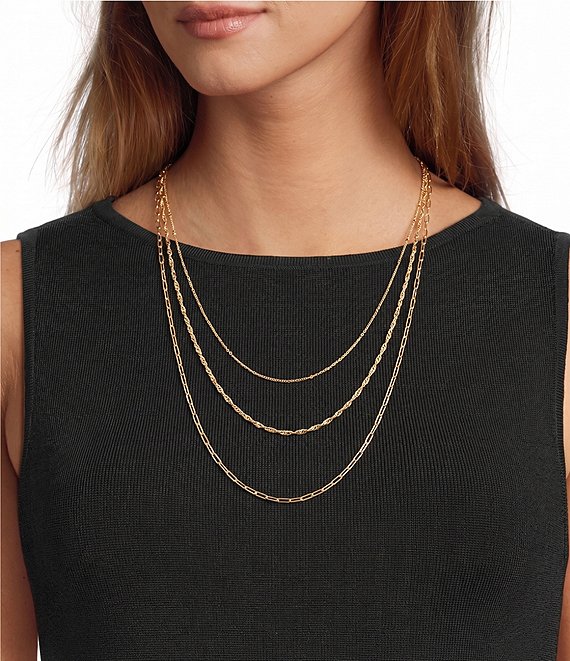 Argento Vivo Pre Layered Short Multi-Strand Chain Necklace