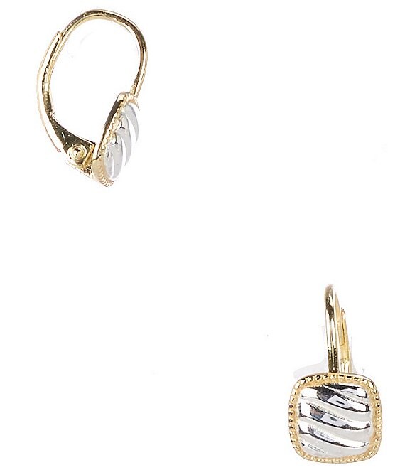 Argento Vivo Square Hoop Earrings, Two Tone - Image 1