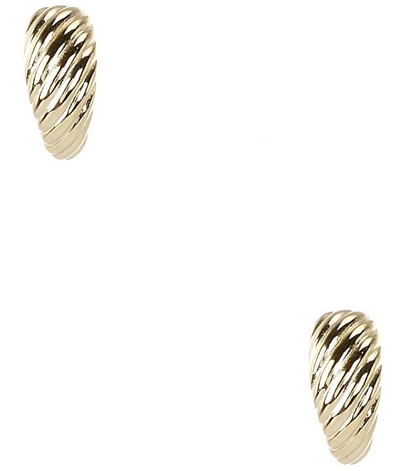 Argento Vivo Textured Teardrop Puffy Drop Earrings, Gold - Image 1