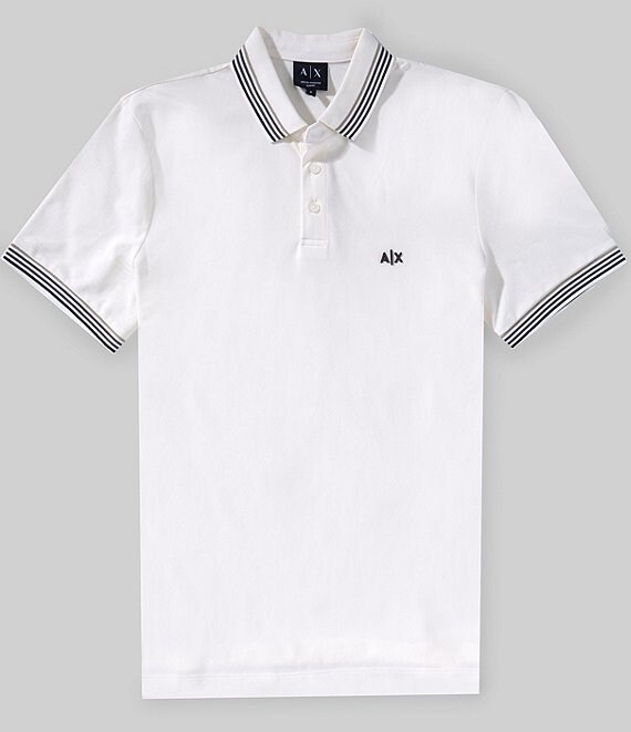 Armani Exchange Short Sleeve Solid Pique Polo Shirt