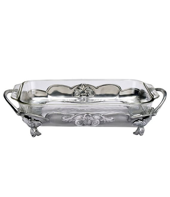 Arthur Court Fleur-de-Lis Server with 3-Quart Pyrex Dish