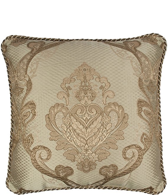 Color:Copper Gold - Image 1 - Prosper Embroidered Medallion Square Pillow