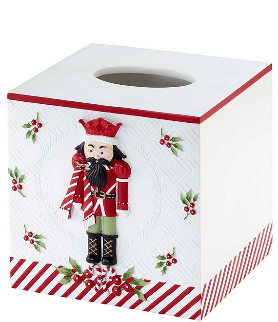 Avanti Linens Holiday Collection Peppermint Nutcracker Bath Tissue Box Cover