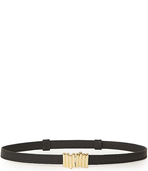 B-Low the Belt 0.75#double; Diem Leather Belt, Black/Gold - Image 1