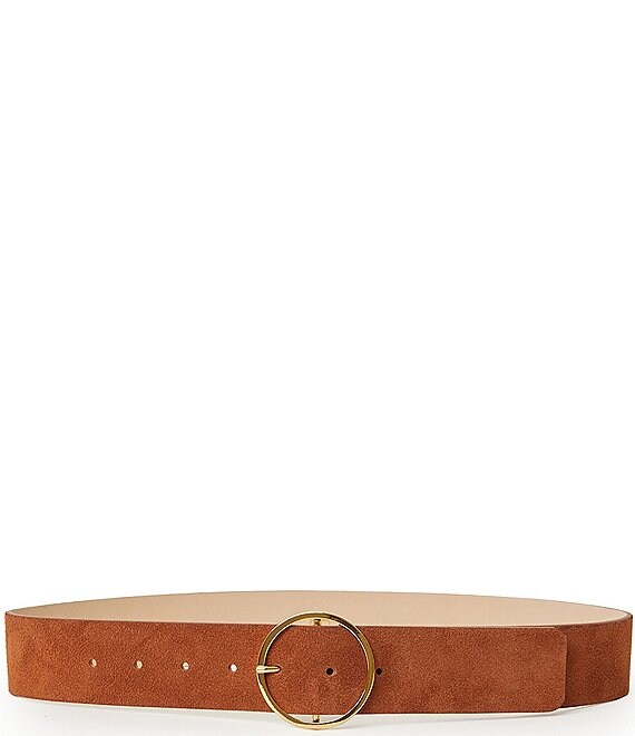 B-Low the Belt 1.75#double; Molly Suede Belt, Cognac/Gold - Image 1
