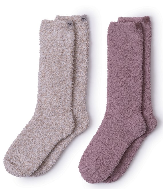 Barefoot Dreams CozyChic® 2 Pair Sock Set, Teaberry/Heather Stone - Image 1