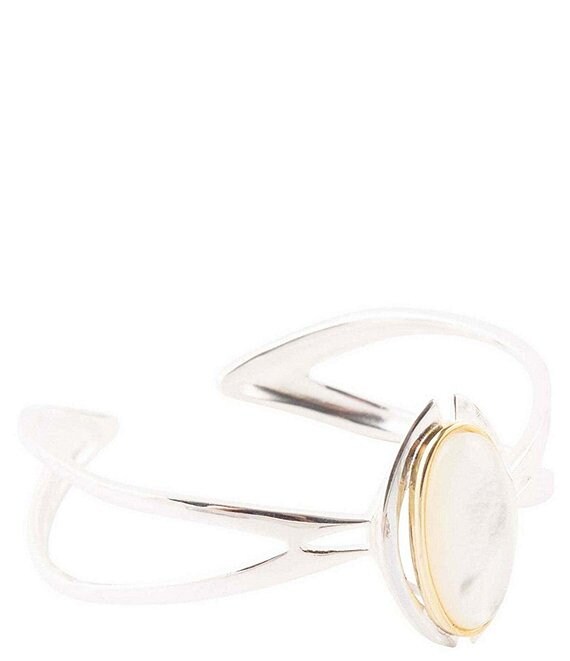 Barse Shine Bright Mother of Pearl Cuff Bracelet, Mother of Pearl - Image 1