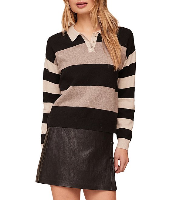 Bella Dahl Mixed Stripe Long Sleeve Wool Sweater