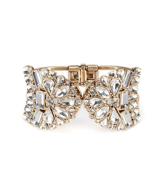 Belle Badgley Mischka Vintage Crystal Cuff Hinge Bracelet
