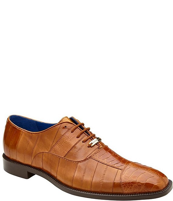 Belvedere Men's Mare Ostrich Cap-Toe Dress Oxfords