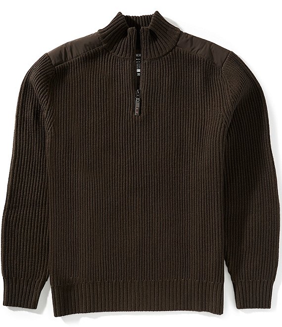 Beretta Dover Tech Half-Zip Sweater, Dark Brown - Image 1