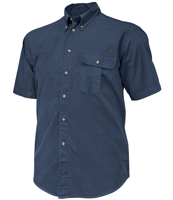 Color:Blue Total Eclipse - Image 1 - TM Short-Sleeve Woven Shooting Shirt