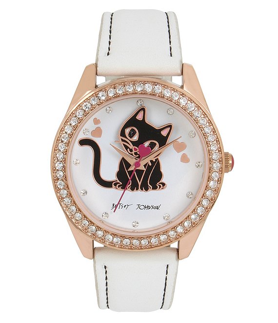 Betsey Johnson White Cat Watch