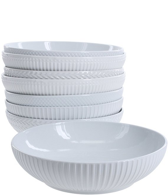 BIA Cordon Bleu Textured Pasta Bowls, Set of 8, White - Image 1