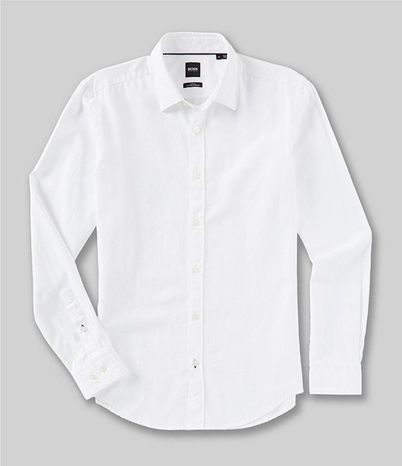 BOSS Ronni Solid Long-Sleeve Woven Shirt