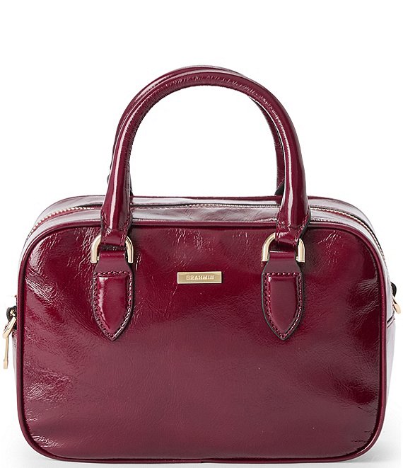 BRAHMIN Galloway Collection Cherry Lacquer Mara Satchel Bag, Cherry Lacquer - Image 1